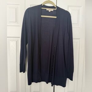 LOFT Women's Navy Cardigan, size large